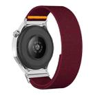 22mm Adjustable Single Loop Elastic Nylon Watch Band(Wine Red) - 1