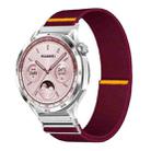 22mm Adjustable Single Loop Elastic Nylon Watch Band(Wine Red) - 2