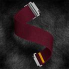 22mm Adjustable Single Loop Elastic Nylon Watch Band(Wine Red) - 3