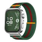 For Huawei Watch Fit3 / Fit4 / Fit4 Pro Adjustable Single Loop Elastic Nylon Watch Band(Green Red) - 1