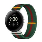 For Google Pixel Watch 3 45mm Adjustable Single Loop Elastic Nylon Watch Band(Green Red) - 1
