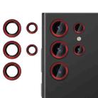 For Samsung Galaxy S22 Ultra 5G Kalebol No Flicker Ultra-Thin Individual Camera Lens Tempered Glass Film(Fiery Red) - 1