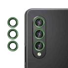 For Samsung Galaxy Z Fold3 Kalebol No Flicker Ultra-Thin Individual Camera Lens Tempered Glass Film(Green) - 1