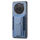 For Nothing Phone 3a Pro Carbon Fiber Fold Stand Elastic Card Bag Phone Case(Blue) - 2
