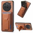 For Nothing Phone 3a Pro Carbon Fiber Fold Stand Elastic Card Bag Phone Case(Brown) - 1