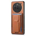 For Nothing Phone 3a Pro Carbon Fiber Fold Stand Elastic Card Bag Phone Case(Brown) - 2