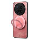 For vivo X200 Ultra Retro Leather Rotation Round Holder Phone Case(Pink) - 3