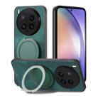 For vivo X200 Ultra Retro Leather Rotation Round Holder Phone Case(Green) - 2
