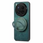 For vivo X200 Ultra Retro Leather Rotation Round Holder Phone Case(Green) - 3