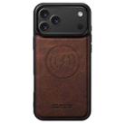 For iPhone 17 Pro Max Suteni G5 Litchi Leather Magnetic MagSafe Phone Case(Brown) - 1