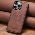 For iPhone 17 Pro Max Suteni G5 Litchi Leather Magnetic MagSafe Phone Case(Brown) - 2