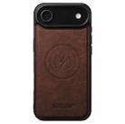 For iPhone 17 Air Suteni G5 Litchi Leather Magnetic MagSafe Phone Case(Brown) - 1