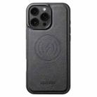 For iPhone 14 Pro Max Suteni G5 Litchi Leather Magnetic MagSafe Phone Case(Black) - 1