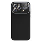 For iPhone 15 Pro Kalebol Large Windows Frosted Liquid Silicone Phone Case(Black) - 1