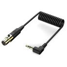JUNSUNMAY 3.5mm Stereo Male to 4 Pin XLR Female Mixer Spring Extension Adapter Cable, Length: 0.5m - 1