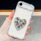 For iPhone 17 Air Diamond Glitter Gemstone Heart Holder Phone Case(Transparent) - 1