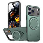 For iPhone 17 Pro Max Kalebol Magnetic MagSafe Rotation Holder PC Phone Case(Grey Green) - 1