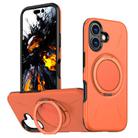 For iPhone 16 Plus Kalebol Magnetic MagSafe Rotation Holder PC Phone Case(Orange) - 1
