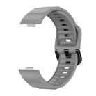 For Huawei Watch Fit3 / Fit4 / Fit4 Pro Wave Black Buckle Silicone Watch Band(Gray) - 2