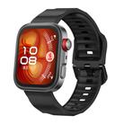 For Huawei Watch Fit3 / Fit4 / Fit4 Pro Wave Black Buckle Silicone Watch Band(Black) - 1