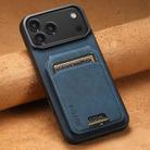 For iPhone 17 Pro Max Suteni H02 Litchi Leather Card Wallet Stand Back Phone Case(Blue) - 2