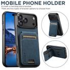 For iPhone 17 Pro Max Suteni H02 Litchi Leather Card Wallet Stand Back Phone Case(Blue) - 3