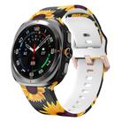 For Samsung Galaxy Watch Ultra 47mm / Ultra 2025 Printed Silicone Watch Band(Black Sunflower) - 1