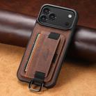 For iPhone 17 Pro Max Suteni H13 Litchi Leather Wrist Strap Wallet Back Phone Case(Brown) - 2