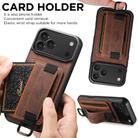 For iPhone 17 Pro Max Suteni H13 Litchi Leather Wrist Strap Wallet Back Phone Case(Brown) - 3