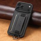 For iPhone 17 Pro Suteni H13 Litchi Leather Wrist Strap Wallet Back Phone Case(Black) - 2