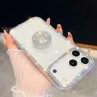 For iPhone 17 Pro Max Diamond Glitter Diamond Round Holder Phone Case(White) - 1