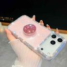 For iPhone 17 Pro Diamond Glitter Diamond Round Holder Phone Case(Light Pink) - 1