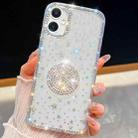 For iPhone 17 Diamond Glitter Diamond Round Holder Phone Case(Transparent Stars) - 1