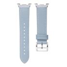 For Samsung Galaxy Watch8 / Watch8 Classic Stainless Steel Silver Buckle Genuine Leather Watch Band(Sky Blue) - 3