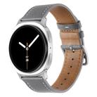 For Samsung Galaxy Watch8 / Watch8 Classic Stainless Steel Silver Buckle Genuine Leather Watch Band(Gray) - 1