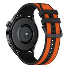 20mm Vertical Stripe Texture Two Color Silicone Watch Band(Orange Black) - 1