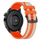 20mm Vertical Stripe Texture Two Color Silicone Watch Band(Starlight Orange) - 1