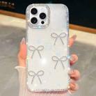 For iPhone 15 Pro Max Diamond Glitter Bow-knot Four-Corner Shockproof Phone Case(Transparent) - 1