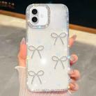 For iPhone 16 Diamond Glitter Bow-knot Four-Corner Shockproof Phone Case(Transparent) - 1