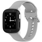 For Xplora X6 Play Kids Watch Solid Color Silver Buckle Silicone Watch Band, Size:L(Gray) - 1