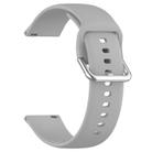 For Xplora X6 Play Kids Watch Solid Color Silver Buckle Silicone Watch Band, Size:S(Gray) - 2