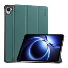 For Redmi K Pad 8.8 ENKAY Tri-fold Custer Texture Leather Stand Tablet Case(Dark Green) - 1