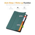 For Xiaomi Pad 7S Pro 12.5 ENKAY Tri-fold Custer Texture Leather Smart Tablet Case(Dark Green) - 2