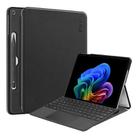For Microsoft Surface Pro 12 2025 ENKAY Tri-fold Custer Texture Voltage Leather Stand Tablet Case with Pen Slot(Black) - 1