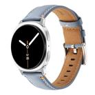 For Samsung Galaxy Watch8 / Watch8 Classic Stitched Genuine Leather Watch Band(Sky Blue) - 1