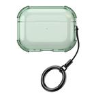 For AirPods Pro 3 Simple Transparent Soft Shell TPU Earphone Protective Cover  with Ring Rope(Transparent Green) - 1