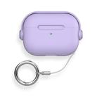 For AirPods Pro 3 Lock TPU Hybrid PC Earphone Protective Cover with Ring Rope(Dreamy Purple) - 1