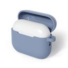 For AirPods Pro 3 Flat-bottom Solid Color Liquid Silicone Earphone Protective Cover(Lavender Gray) - 1