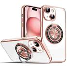 For iPhone 15 Colorful 360 Invisible Ring MagSafe Phone Case(Pink) - 1