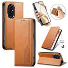 For Honor 200 Pro Elastic Wristband Magnetic Suction Leather Phone Case(Brown) - 1